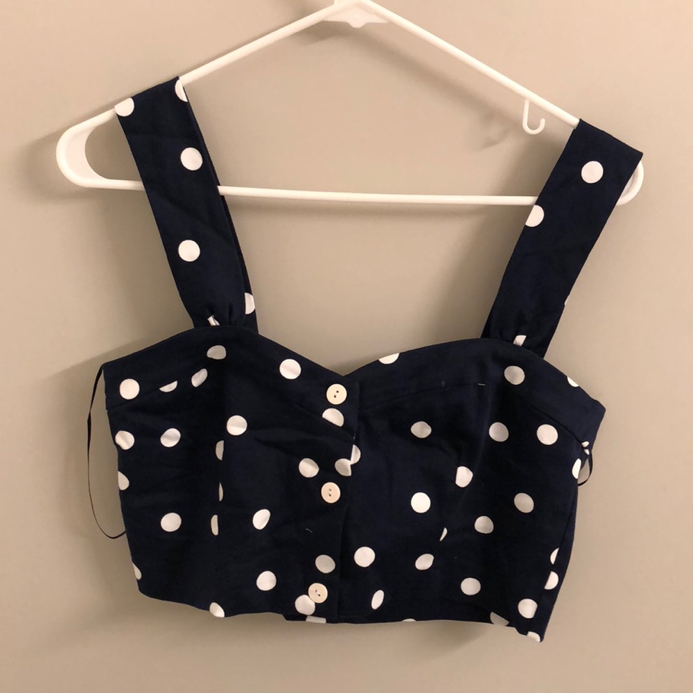 Zara Retro Navy Crop-Top